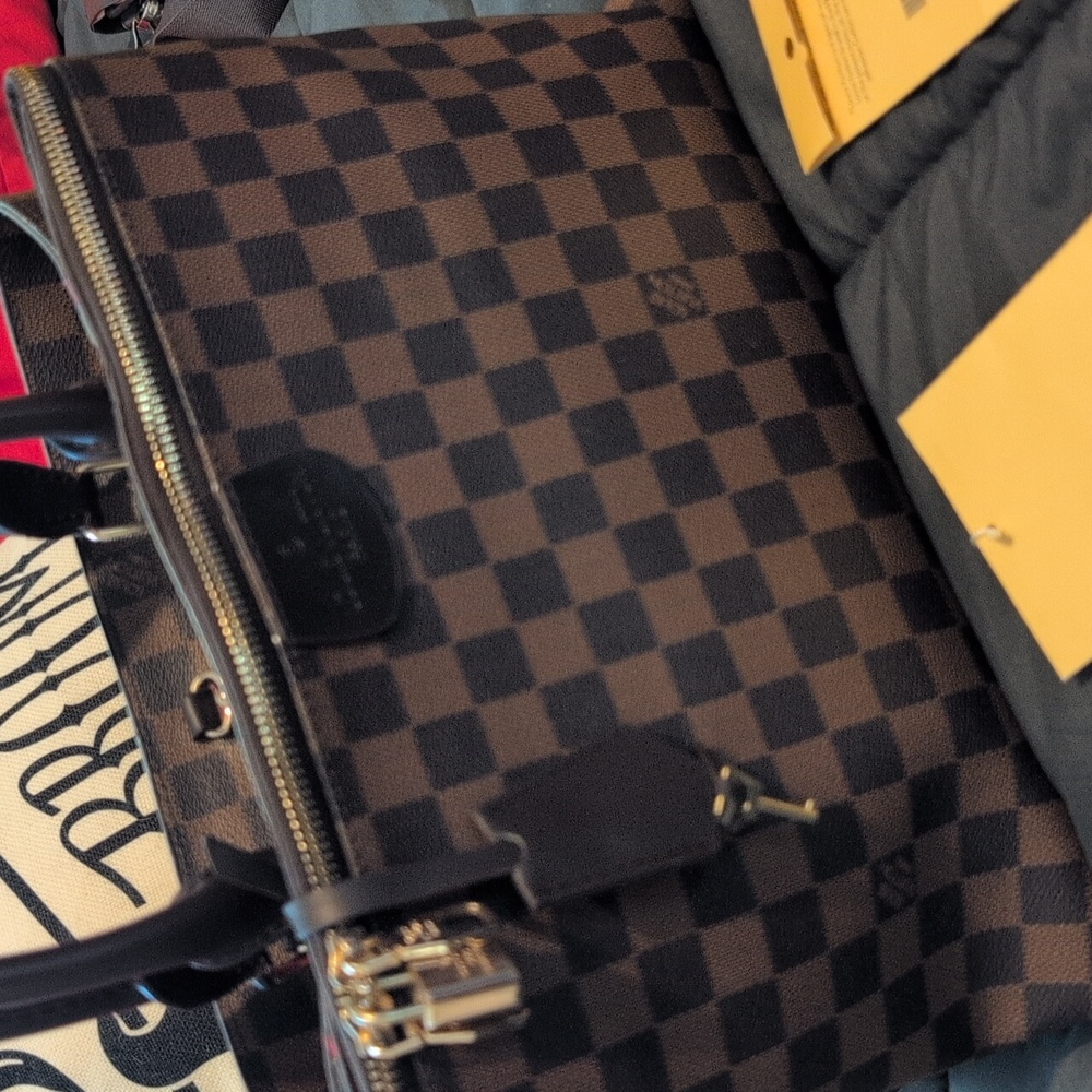 Louis Vuitton Damier Ebene Checker Canvas Satchel in Brown and Dark Brown - Picture 2 of 11